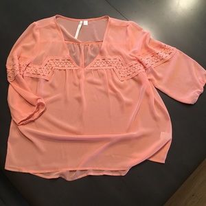 Pink chiffon top
